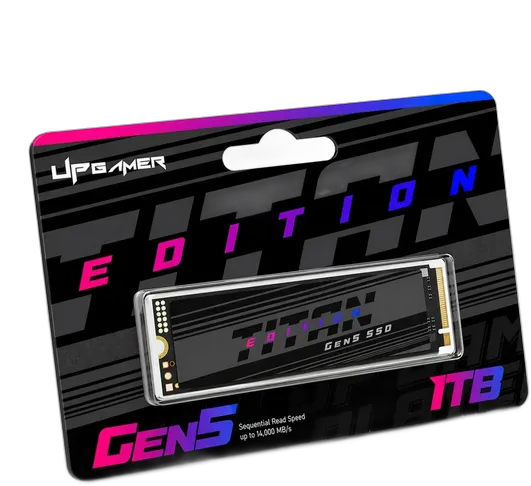 Ssd Nvme M.2 2280 Pcie Gen5 1tb Read Up To 14.000mb/s Write Up To 10.000mb/s Compatible With Ps5 Computer Pc Notebook - Up Gamer Titan Edition Black