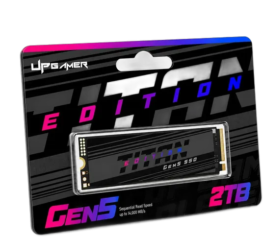 SSD NVMe M.2 2280 PCIe Gen5 2TB Read Up to 14,000MB/s Write Up to 13,000MB/s Compatible with PS5 Computer PC Laptop - Up Gamer Titan Edition Black