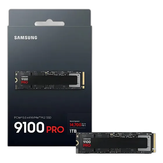 Samsung 9100 Pro SSD 1tb Nvme Gen5 X4 Read 14700mb/s Write 13300mb/s Mz-vap1t0b/am Color Black