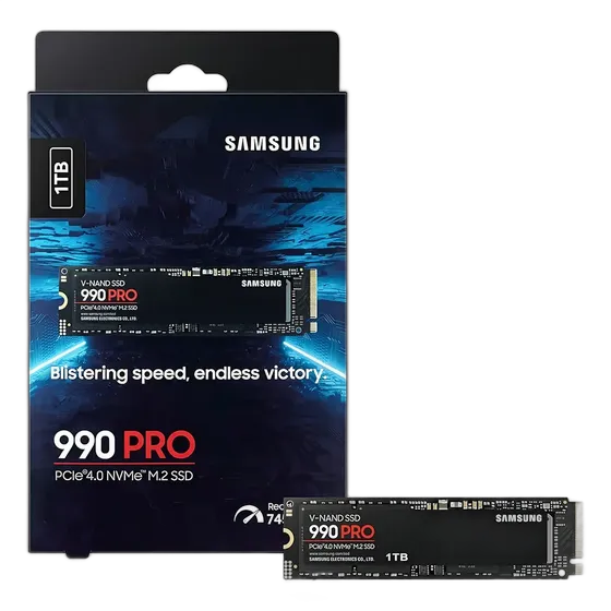 Samsung 990 PRO SSD 1TB, M.2 2280, NVMe PCIe Gen 4.0x4, MLC V-NAND, Read up to 7450MB/s, Write up to 6900MB/s, Model MZ-V9P1T0B/AM