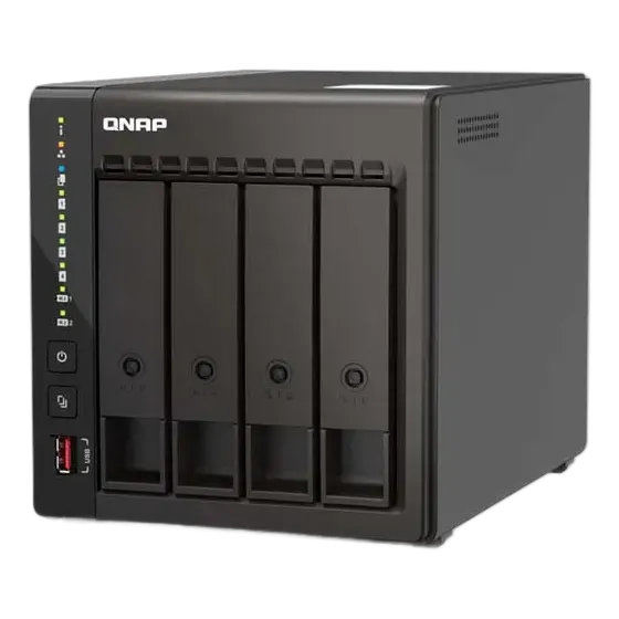 QNAP TS-453e NAS Storage, 4 Bays, 8GB, 2GHz Quad-Core, HDD SATA/SSD