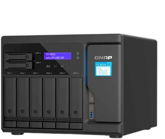 QNAP TS-855X-8G-BR NAS Storage Gigabit 8-Bay HDD/SSD Black