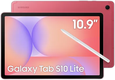 Samsung Galaxy Tab S10 Lite WiFi Tablet, 128GB, 6GB RAM, 10.9" Screen, S Pen and Smartbook Cover Case Included, Red