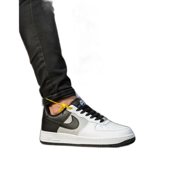 Air Force 1 Casual Men's Sneakers Black Gray and White