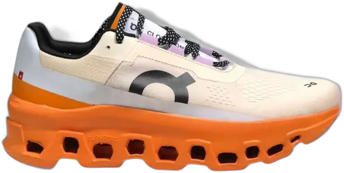 On Running Cloudmonster Running Shoes Orange and White Unisex