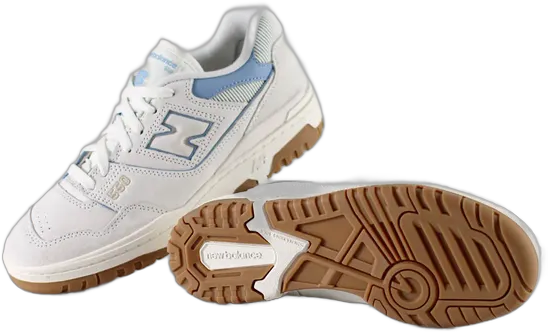 Retro New Balance 550 Off White And Light Blue Women's Sneakers