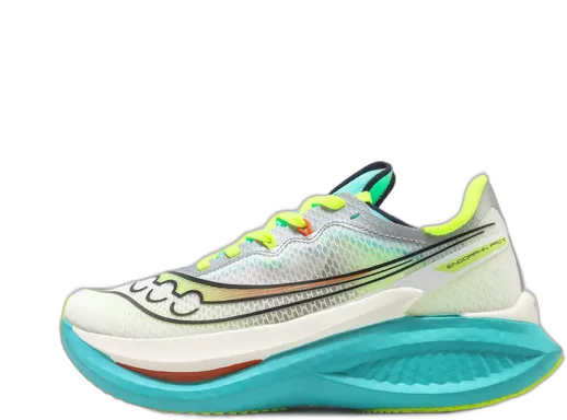 Saucony White Turquoise Carbon Lightweight Unisex Running Shoes