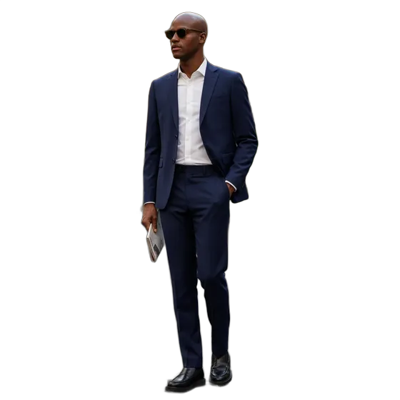 Aramis Men's Slim Fit Navy Blue Formal Suit