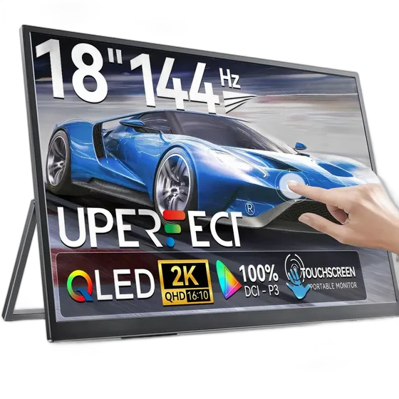 UPERFECT Portable Monitor 18" 2K 144Hz Touch Screen Gaming PC
